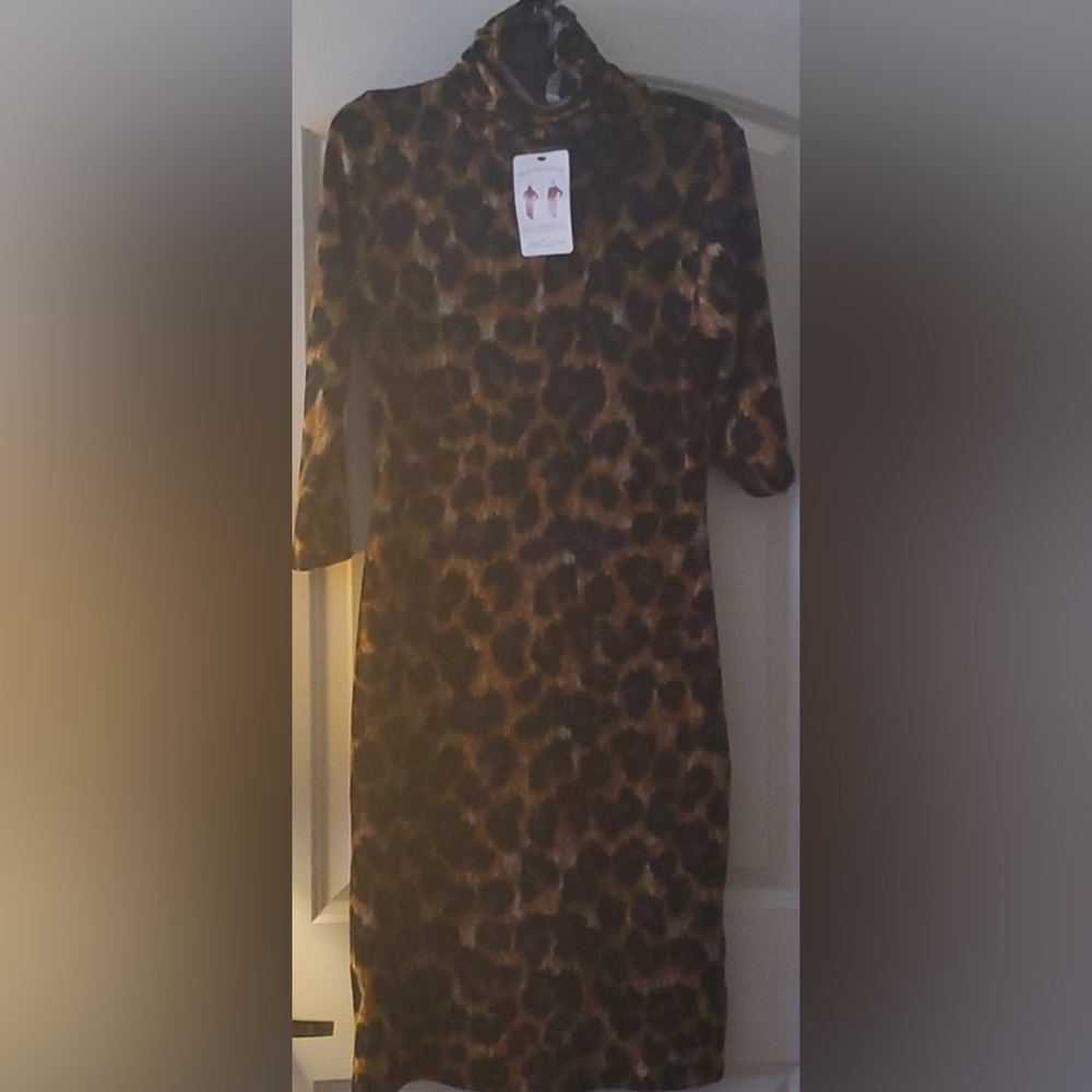 New NY collection stylish leopard sweater dress - Picture 6 of 6